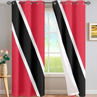 Rideau occultant en polyester recyclable à motif drapeau de Trinité-et-Tobago, isolant thermique pour une meilleure nuit de sommeil dans la chambre