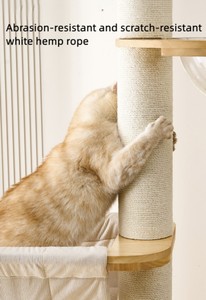 Moderne Luxe Hoogteverstelbare Kattenklimrek van Massief Hout, Multifunctionele Kattenboom voor Katten om op te springen, krabben en spelen - Product Image 6