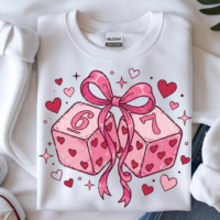 Transfert DTF Preppy Six Seven Dice Coquette Prêt à Presser Rétro Amusant Saint-Valentin à Repasser pour T-shirts et Tasses