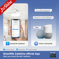 Ventilador de Techo 1stshine Nuevo, Decorativo, Plegable, 6 Velocidades, Motor Silencioso, Modo Verano/Invierno, Control por Voz, Ecológico, con Luz LED