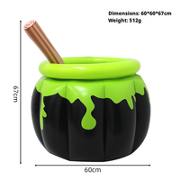 ANL Glacière portable légère et étanche en PVC motif Crâne d'Halloween pour le camping, les fêtes en extérieur et le stockage de boissons