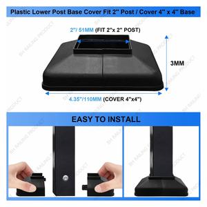 Cubiertas de Plástico PP para Base de Poste de Cerca, 2 Piezas, Cubierta Inferior de 2 Pulgadas, Ecológicas, Fáciles de Montar, Modelado 3D - Product Image 1