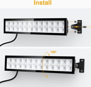 Lampe LED UV 395nm violette pour éclairage mural, projecteur noir, bande longue violette, Halloween, hanté, 48W, double rangée ultraviolette - Product Image 3