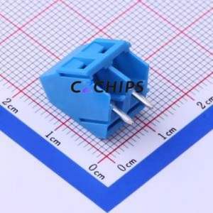 DB103-5.0-2P-BU-P Screw Terminal Block Through hole Component (THT),P=5mm Connector 1x2P 5mm Blue Through Hole - Product Image 2