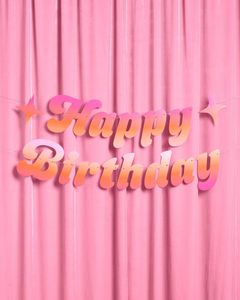 Feliz Cumpleaños Pancarta Rosa Naranja |   Decoraciones para Fiestas de Cumpleaños, Fiesta Infantil, Fondo, Letrero, Guirnalda, Verano, <span class=keywords><strong>Piscina</strong></span>, Ambiente Tropical - Product Image 3