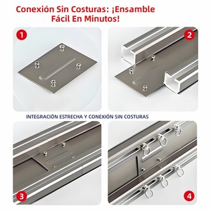 Riel de Aluminio de 2.0 mm Doble Unido para Cortinas, Accesorios Largos para Ventanas, Rieles para Cortinas - Product Image 5