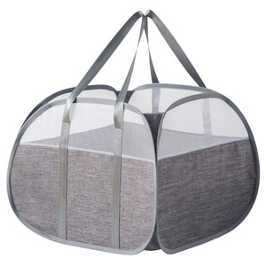 Wholesale 90L Collapsible Strong Black Laundry <b>Hamper</b> Quality Laundry Basket with Handles Easy to Open for Storage Bag - Product Image 4