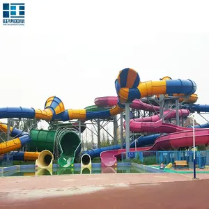 Professional Family Water Slide Garden Giant Fiber Glass Water Slide