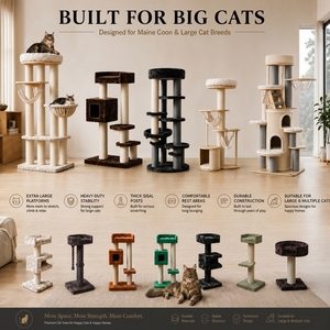 Factory Supply Customized <strong>Cat</strong> <strong>Tree</strong> Tower Multi-Level <strong>Large</strong> <strong>Cat</strong> Climbing <strong>Tree</strong> with Sisal Posts Hammock Bed Condo for Maine Coon - Product Image 6