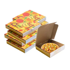 Recyclable Custom 5 In 7" 6 Pizzas Boxes With Logo Wholesale Folding Clamshell Corrugated 7 Inch Food Paper Packaging Pizza Box