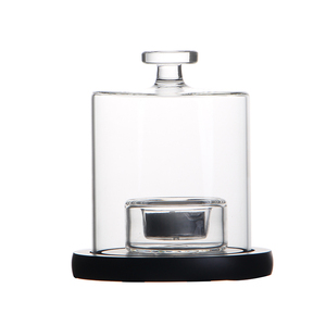 Cloche en verre transparent de style antique, dôme d'affichage, base en <span class=keywords><strong>bois</strong></span>, cloche en verre <span class=keywords><strong>art</strong></span> déco pour plantes, verre décoratif de vacances de Noël - Product Image 3
