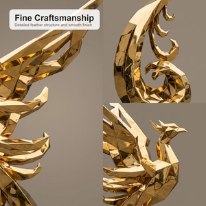 Custom Outdoor Stainless Steel <strong>Phoenix</strong> Sculpture 8K Mirror Metal Bird Statue for Garden Landmark - Product Image 3