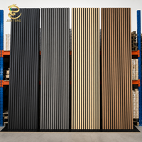 Panneaux muraux décoratifs modernes en MDF plaqué bois, forme ondulée, flexibles et courbés, pour appartement, acoustiques, à lattes