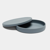 Assiette pour bébé en silicone sans BPA avec plateau à couvercle, vaisselle en silicone pour bébé enfants tout-petits