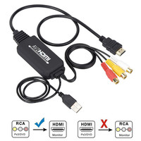 Toptan Full HD 1080P 3RCA CVBS kompozit ses Video 1080P HDMI adaptörü HDMI dönüştürücü PC için TV Xbox PS3 PS4 VCR