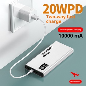 FOX K7 Certifié 3C, Chargeur <span class=keywords><strong>Super</strong></span> Rapide Transfrontalier 22.5W, Batterie Externe Li-Polymère 2-en-1 10000mAh avec Câble Micro USB pour l'Italie - Product Image 4
