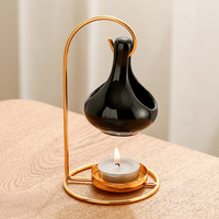 Brûleur de Cire Fondante et Diffuseur d'Encens en Céramique avec Porte-Bougie, Ensemble Diffuseur d'Huiles Essentielles