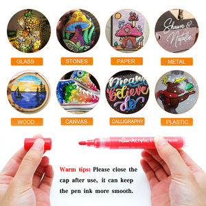 フライシー28色エコフレンドリーアクリル絵の具ペンDIYグラフィティペイントカラーアクリルペン、ガラス、紙、木材の塗装用 - Product Image 4