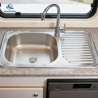 Éviers de cuisine GuangRun en acier inoxydable argenté 560*340*157mm pour camping-car, caravane, motorhome