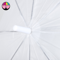 Grand parapluie de plage droit et Transparent, grand format, en plastique POE, semi-automatique, 90cm, vente en gros, bon marché