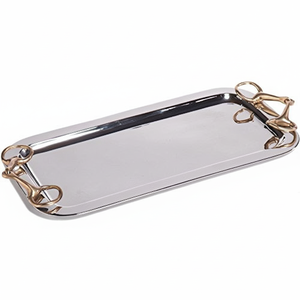 ถาดโลหะตีโบราณแบบชนบทพร้อมจี้เครื่องรางทำด้วยมือถาดเน้นโลหะขัดเงาสีเงิน - Product Image 1