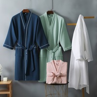 Vente chaude Femmes Pyjamas Peignoirs Spa 100% Coton Hôtel Gaufre Peignoir