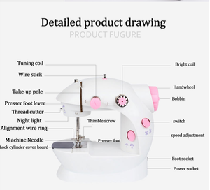 Máy may mini gia đình đa năng, sử dụng tay, di động, tùy chỉnh, bán trực tiếp từ nhà máy, máy may điện gia dụng - Product Image 5