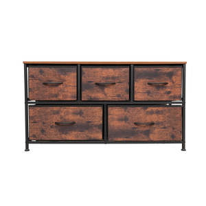Commode à 5 tiroirs Hua Cheng en MDF et acier inoxydable, meuble de rangement moderne autoportant pour chambre à coucher - Product Image 1