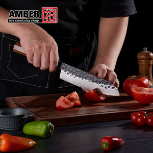 Coltello da Chef Giapponese <span class=keywords><strong>Santoku</strong></span> in Acciaio ad Alto Carbonio Forgiato a Mano Aus10 con Confezione Regalo in Legno - Product Image 3