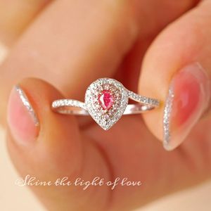 Bague en or blanc véritable 18 carats Xinfly Pure avec diamant rose naturel 0,28 ct, bijoux Au750 sur mesure - Product Image 4