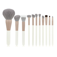 Ensemble de 11 pinceaux de maquillage crémeux, extra-grands, à poils doux, pour poudre, blush, maquillage des yeux, manche en bois, complet