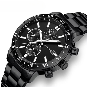 Montre chronographe multifonction de luxe pour homme, montre à quartz étanche avec calendrier lumineux, montre de sport en acier inoxydable pour affaires - Product Image 3