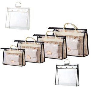 FF247 PVC Closet Bag Storage Organizer Holder Purse Clear Handbag Dustproof Storage Bag Handbag Dust Covers Bag