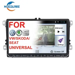 MIDCOURSE fabrika 9 "2din Android 8.1 araç DVD oynatıcı oynatıcı GPS VW Touareg Multivan T5 2004-2011 ile en iyi soğutucu/isı emici