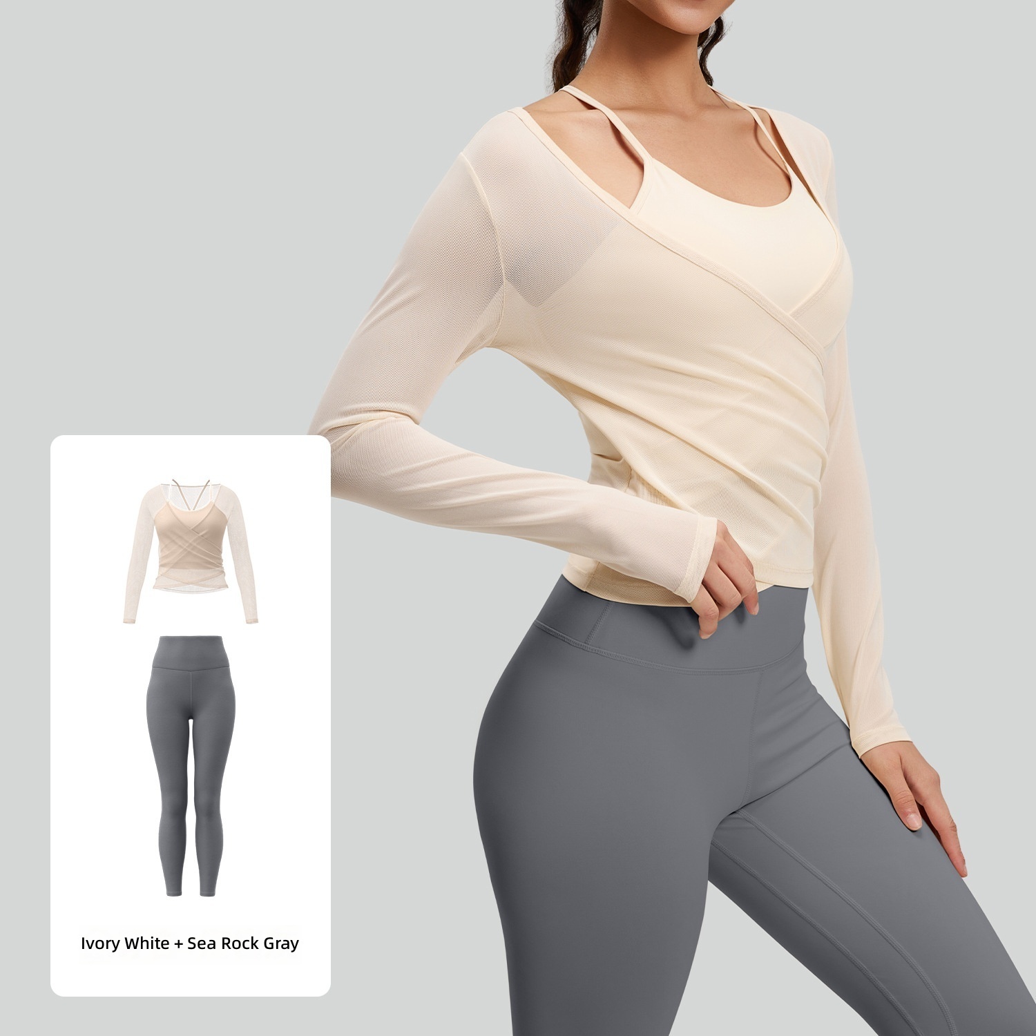 3 Piece Custom Yoga Sets Quick Drying Yoga Top Breathable Mesh Coat Elastic Leggings Gym Sports Fitness Clothing