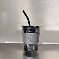 Botella de Agua de Vidrio de Doble Pared, Económica y de Alta Calidad, a Prueba de Fugas, de Gran Capacidad, con Tapa, Pajita y Funda de Silicona