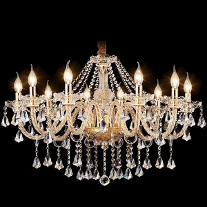 Classici moderni di lusso K9 lampadario di cristallo soggiorno lampada a sospensione in vetro dorato per lampadari e lampade a sospensione per camera da letto dell'hotel - Product Image 2