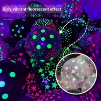 Ballons fluorescents de 12 pouces, ballons en latex à pois qui brillent dans le noir, ballons imprimés pour anniversaire, Noël, Nouvel An