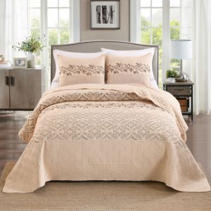 Edredón bordado de nuevo estilo, colcha con patrón hermoso, ropa de cama acolchada lisa, juego de cama suave transpirable - Product Image 2