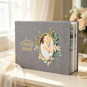 Buku Tamu Pernikahan Modern dengan Sampul Linen Kustom, untuk Resepsi, Pesta Pertunangan, Bridal Shower, Tanda Tangan, Kenang-kenangan, Jurnal - Product Image 1