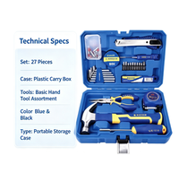 Juego de Herramientas Manuales Portátiles de Alta Calidad de 27 Piezas, Kit de Herramientas Manuales para Reparaciones del Hogar, Bricolaje, Taller y Mantenimiento
