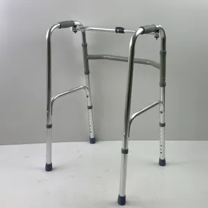Factory Supply Elderly Walker Height Adjustable Foldable Aluminum Alloy And Stainless Steel Walker For The Disabled