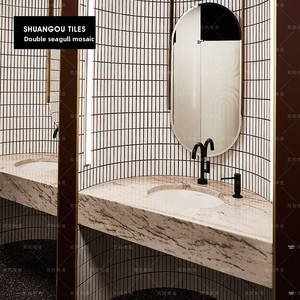 Azulejo de Cerámica en Forma de Luna Creciente, Mosaico con Efecto Kiln Change, Tira Larga, para Decoración de Paredes en Baños, Cocinas, Cafeterías, Hoteles y Vestíbulos - Product Image 5