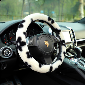 Housse de volant en fourrure 38 cm, hiver, antidérapante, accessoire universel pour voiture - Product Image 2
