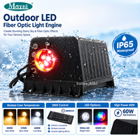Moteur d'éclairage à fibre optique RGBW 60W étanche IP65, illuminateur LED à fibre optique DMX scintillant pour la décoration sous-marine des piscines étoilées