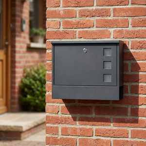 Wall Mounted <b>Metal</b> Mailbox Secure Lockable <b>Letter</b> <b>Box</b> Steel Drop <b>Box</b> for Outdoor Home Office Apartment Use - Product Image 3