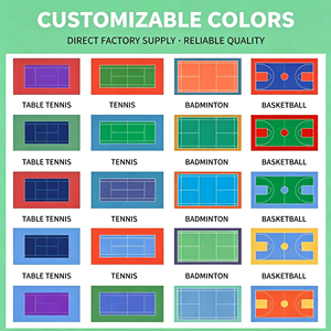 Dalles de sol en PVC antidérapantes, absorbant les chocs, écologiques, pour intérieur et extérieur, tapis de pickleball, multisports, bleu, rose, gris, violet - Product Image 3
