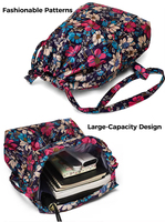Sac à dos à cordon de serrage avec motif floral personnalisé, sac de sport d'extérieur, grande capacité, sac de maman, sac à dos de voyage léger