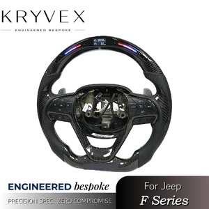 Volante Kryvex Personalizado de Fibra de Carbono y Cuero para <span class=keywords><strong>Jeep</strong></span> <span class=keywords><strong>Grand</strong></span> <span class=keywords><strong>Cherokee</strong></span> y Challenger, Estilo Deportivo con Pantalla LED de RPM - Product Image 2