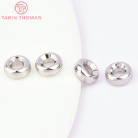 Perles d'espacement rondes en laiton plaqué or 24 carats pour bracelets et colliers, accessoires de fabrication de bijoux DIY de haute qualité, vente en gros
